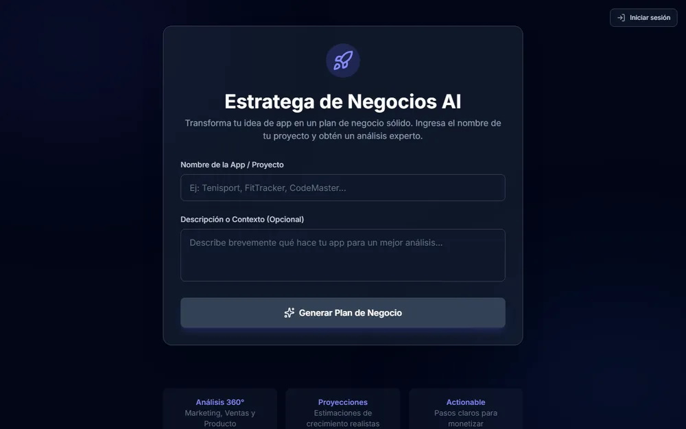 Screenshot del proyecto BizStrategy Pro