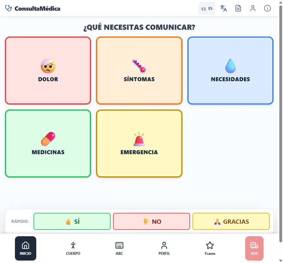 Screenshot del proyecto Consulta Médica Accesible