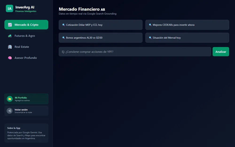 Screenshot del proyecto Cartera