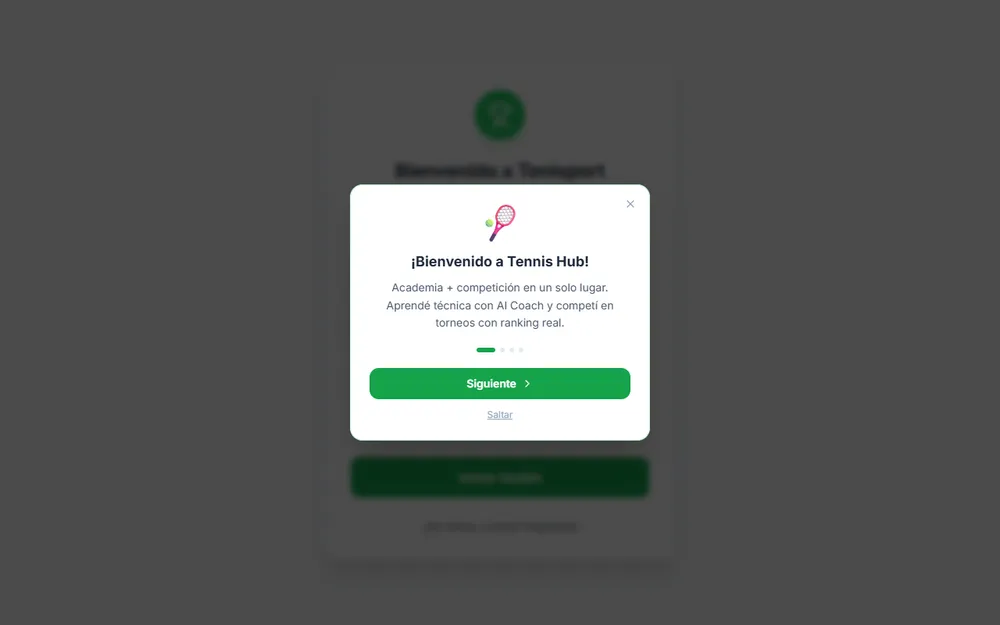 Screenshot del proyecto Tennis Hub